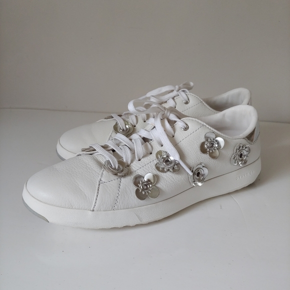 Cole Haan Grandpro Tennis Leather Sneakers  White Size 10.5 - Picture 3 of 15